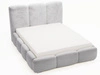 Łóżko tapicerowane z pojemnikiem i stelażem 200x200 cm Bubble Jasnoszare