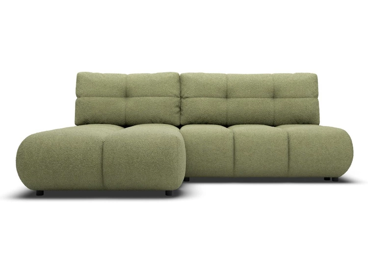 Narożnik z funkcją spania i pojemnikiem Lewy Milet Zielony