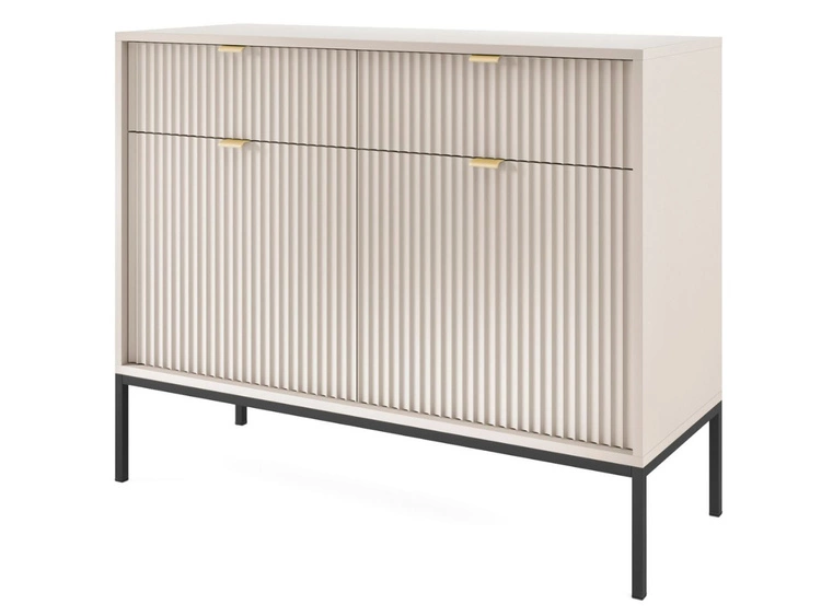 Komoda z drzwiami i szufladami Amber Kaszmir na czarnych nogach