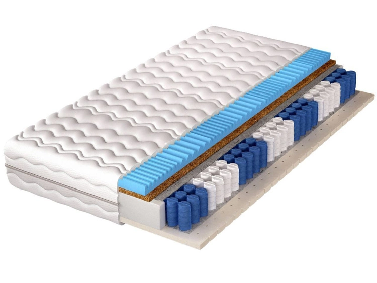 Materac kieszeniowy pocket z profilowaną pianką, kokosem i lateksem Tivo 120x200