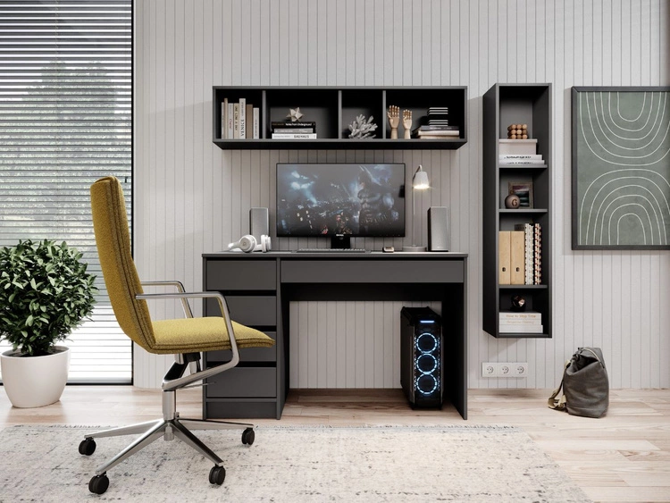 Biurko z szufladami Anes Antracyt