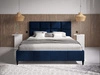 Łóżko tapicerowane ze stelażem 120x200 Luxe Ciemny niebieski