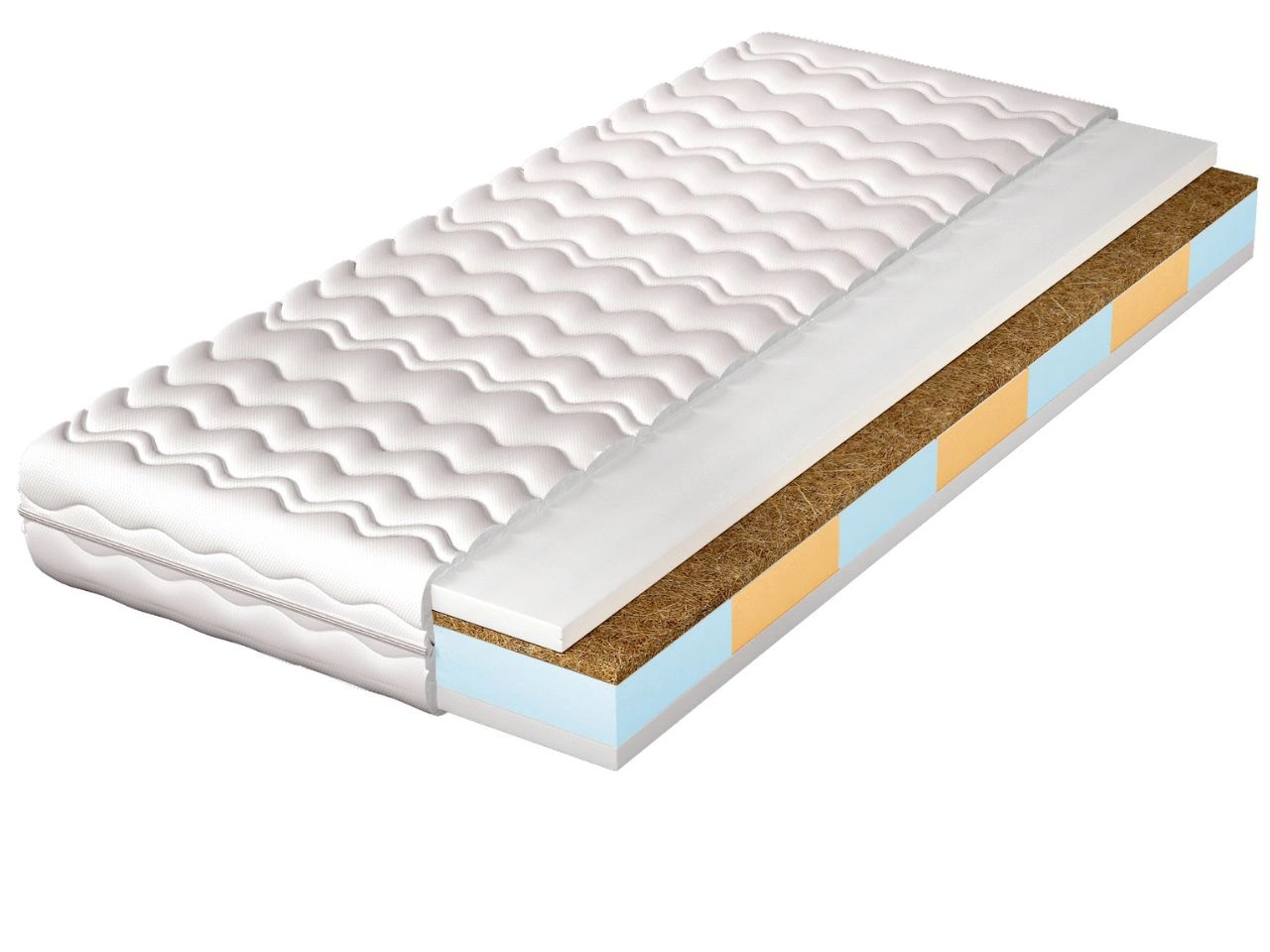 Materac piankowy z matą kokosową Lumo 120x200