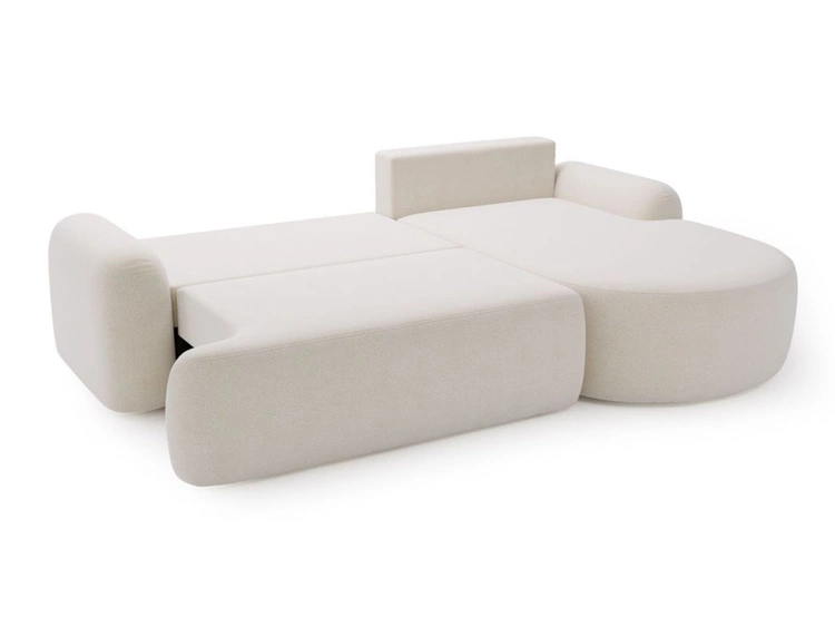 Narożnik L Prawy z funkcją spania i pojemnikiem Aurio Biały