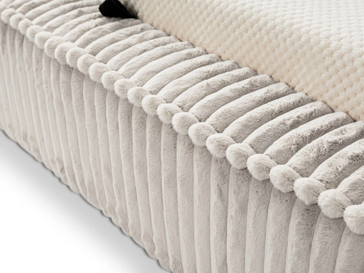 Łóżko tapicerowane z pojemnikiem i stelażem 140x200 Lago Jasnoszare