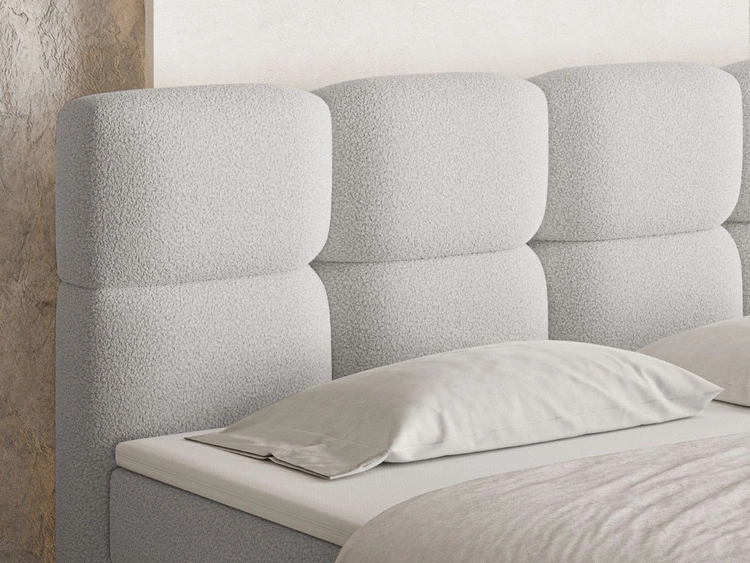 Łóżko kontynentalne z pojemnikiem na pościel 120x200 Rivon Jasnoszare