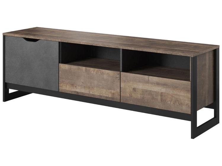 Szafka pod telewizor z szufladami i drzwiczkami Denis Dąb Sand Grande, Matera