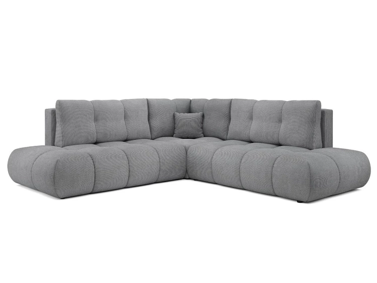 Narożnik z funkcją spania i pojemnikiem Prawy Kair Szary