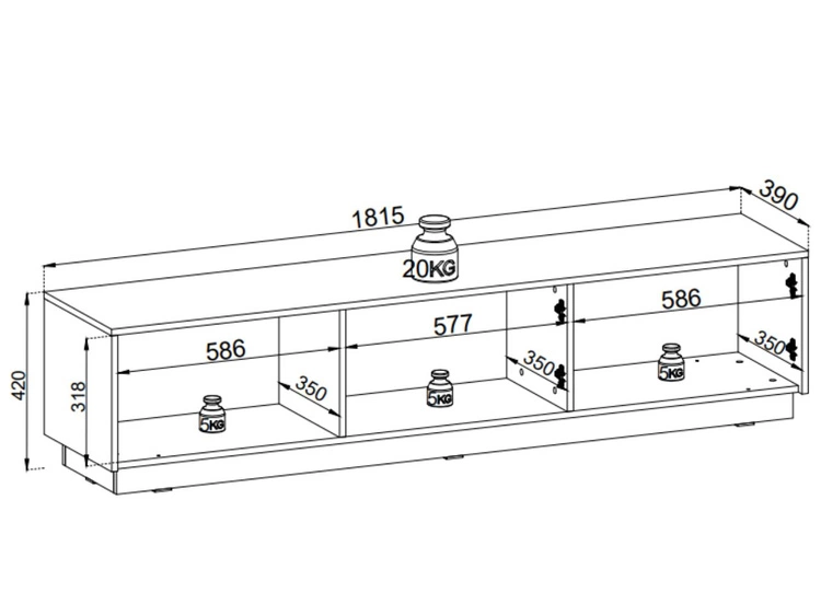 Szafka pod telewizor z drzwiczkami Roland Biały