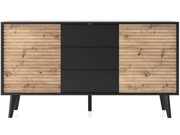 Komoda z drzwiami i szufladami 154 cm Astro Czarna