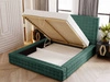 Łóżko tapicerowane z pojemnikiem i stelażem 140x200 Barbados Zielone