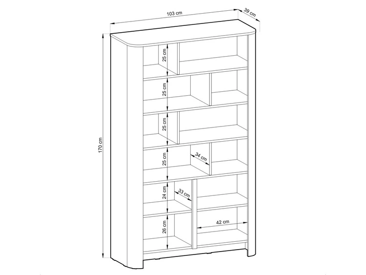 Zestaw mebli do salonu ze złotą listwą dekoracyjną Brillo Dąb Vicenza