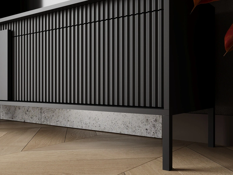 Szafka pod telewizor z drzwiczkami 153 cm Sorano Czarna