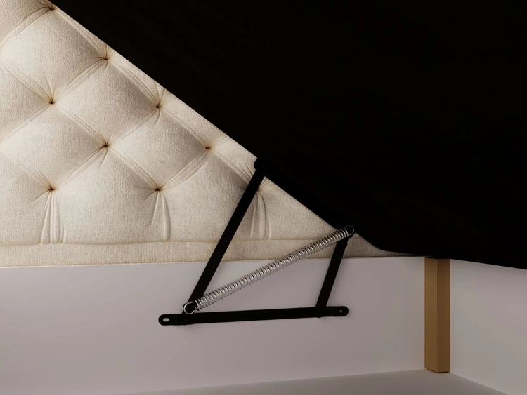 Łóżko kontynentalne z pojemnikiem na pościel 140x200 Bergamo beżowe