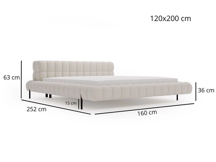 Łóżko tapicerowane ze stelażem 120x200 Imagine Beżowe
