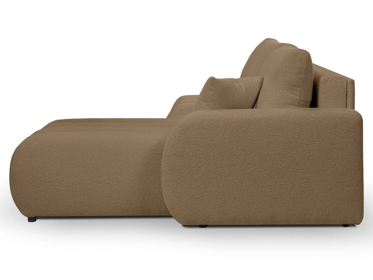 Narożnik z pojemnikiem i funkcją spania Prawy Adoro Brązowy