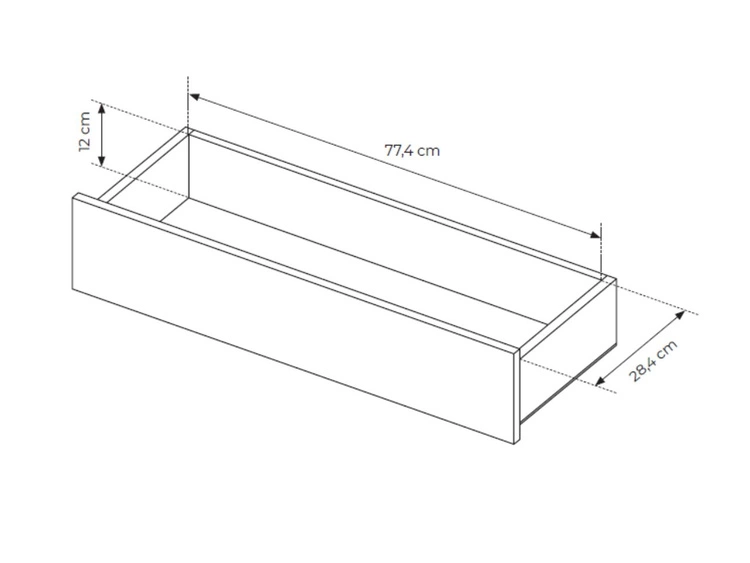 Witryna szklana z szufladami i oświetleniem LED Lumina Kaszmirowa