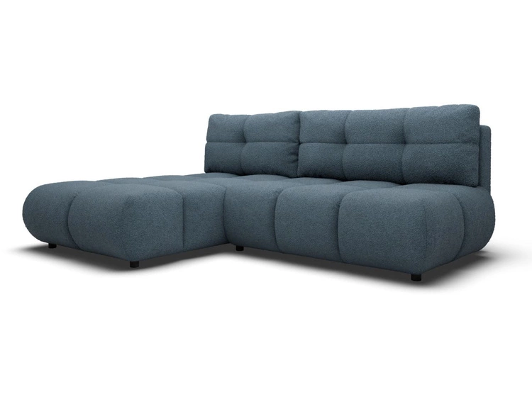 Narożnik z funkcją spania i pojemnikiem Lewy Milet Ciemnoniebieski