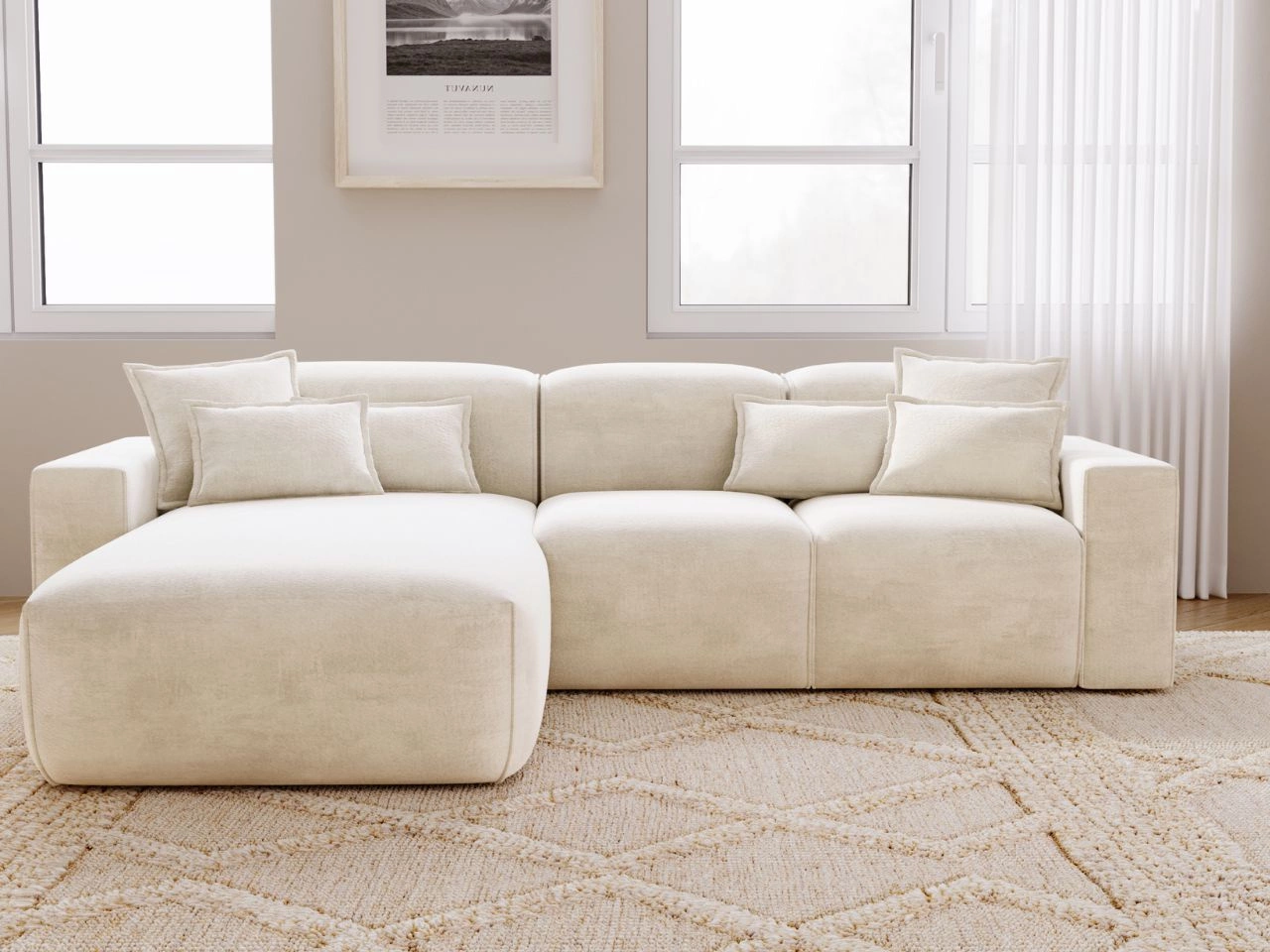 Narożnik L Lewy Leni Beżowy