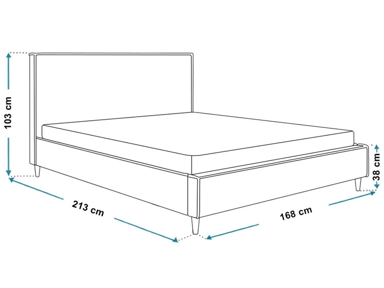 Łóżko tapicerowane ze stelażem 160x200 Grenada Kremowy