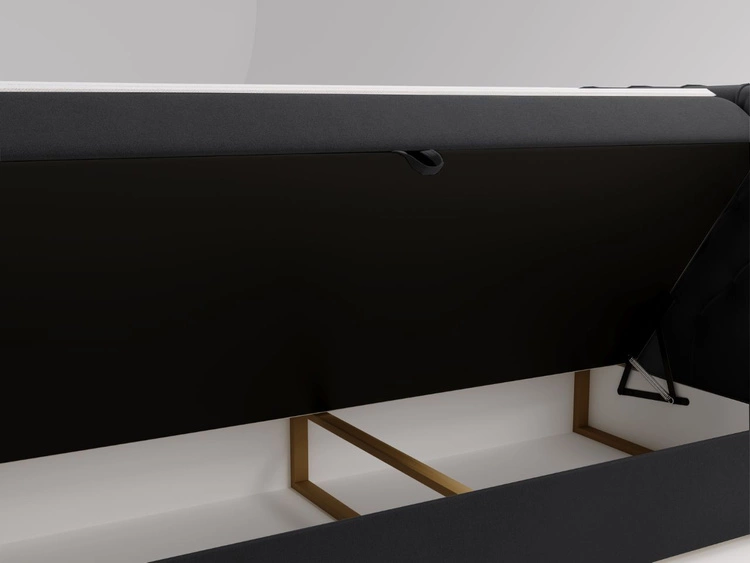 Łóżko kontynentalne z pojemnikiem na pościel 180x200 Montego Ciemnoszare