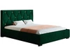 Łóżko tapicerowane z pojemnikiem i stelażem 140x200 Tasso Zielone