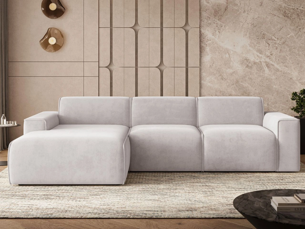 Narożnik L Lewy Lavia Szary