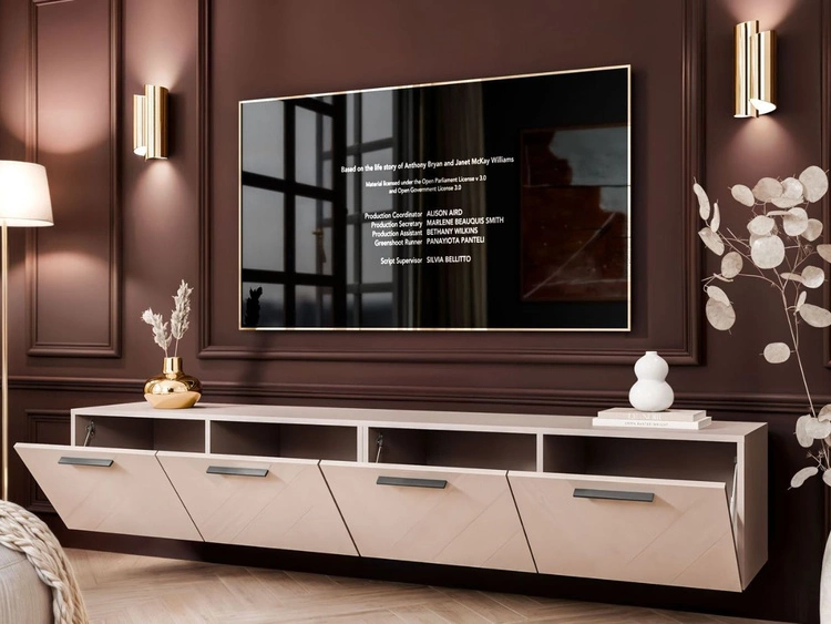 Szafka RTV wisząca pod telewizor z drzwiczkami 200 cm Noaé Kaszmir