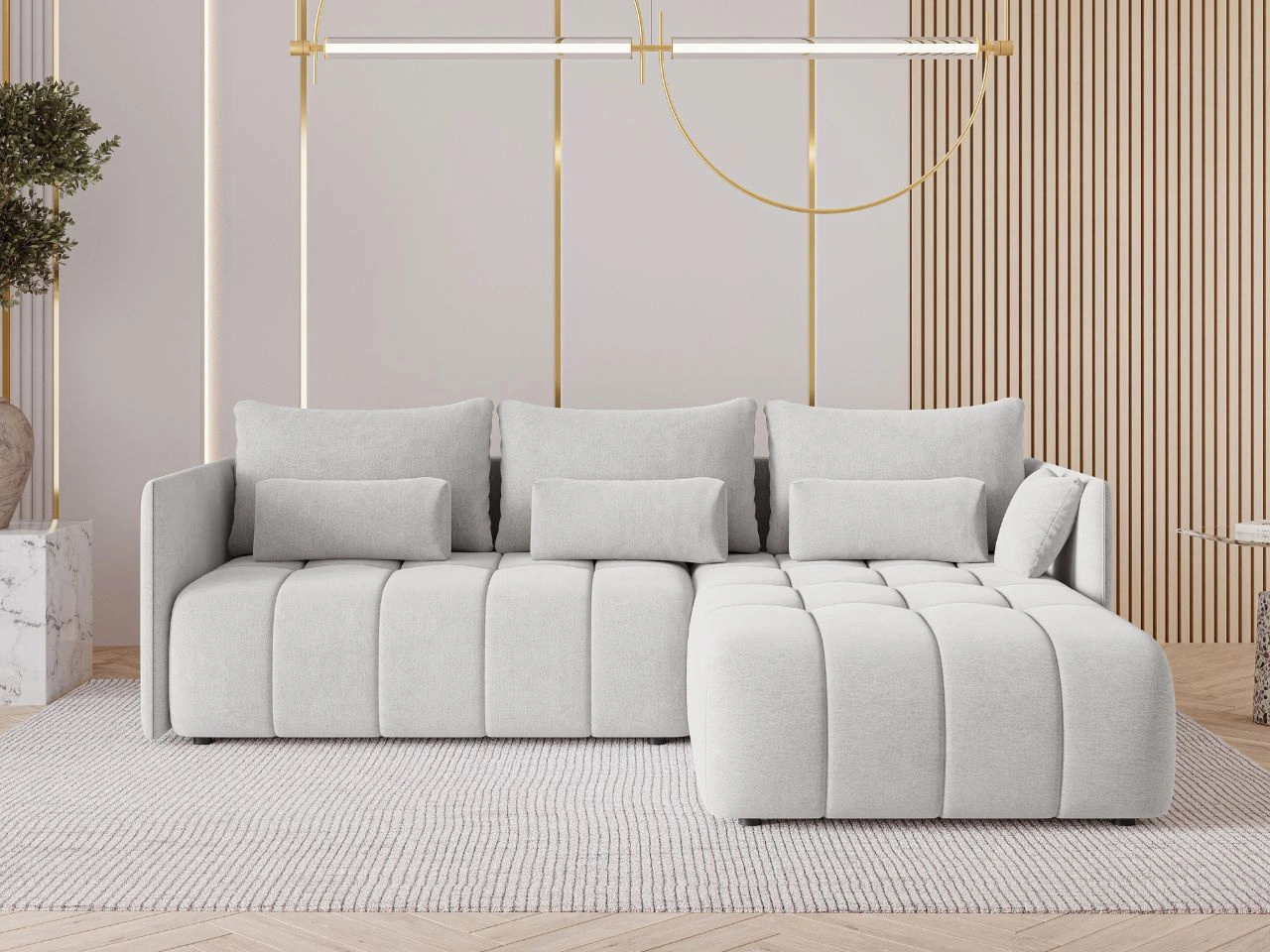 Narożnik L uniwersalny z funkcją spania i pojemnikiem Ardi Szary