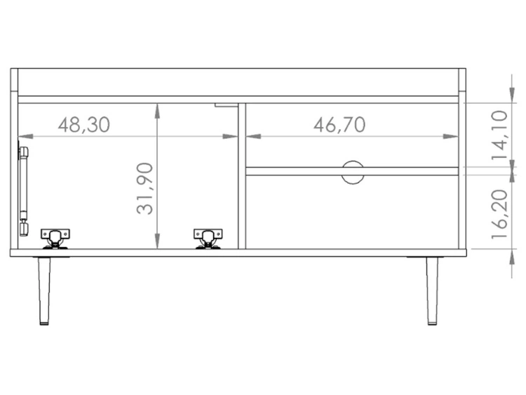 Szafka pod telewizor z drzwiczkami 100 cm Vasa Brązowa