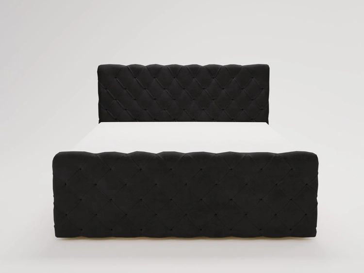 Łóżko kontynentalne z pojemnikiem na pościel 180x200 Lunaris Czarne