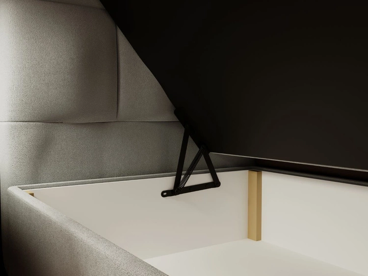 Łóżko kontynentalne z pojemnikiem na pościel 200x200 Alicante Szare