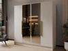 Szafa otwierana z lustrem 200 cm Lucca Kaszmir z złotymi uchwytami