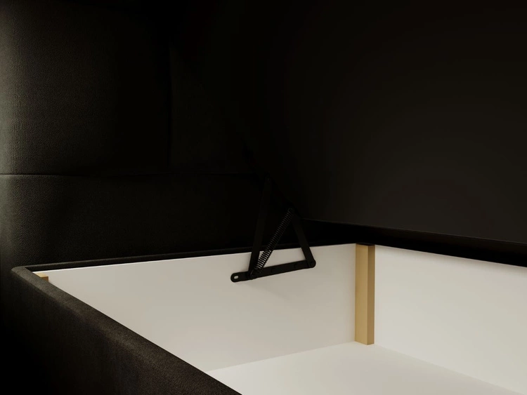 Łóżko kontynentalne z pojemnikiem na pościel 200x200 Alicante Czarne