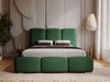 Łóżko tapicerowane z pojemnikiem i stelażem 200x200 cm Bubble Zielone