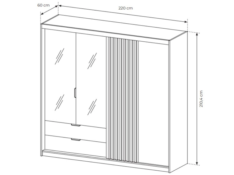 Zestaw mebli do sypialni Turia Dąb Artisan, Antracyt