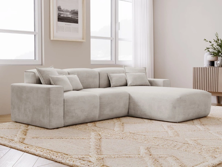 Narożnik L Prawy Leni Jasny szary