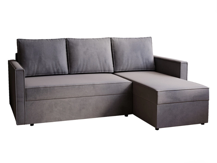 Narożnik L uniwersalny z funkcją spania i pojemnikiem Vasto Ciemny szary