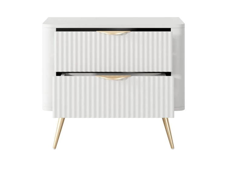 Stolik nocny z szufladami Latina Biały