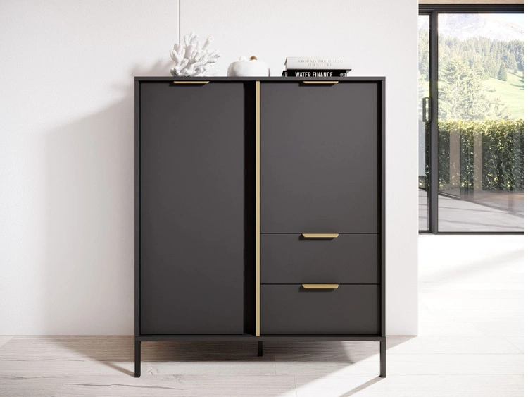 Komoda z drzwiami i szufladami Drino Antracyt