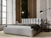 Łóżko tapicerowane z pojemnikiem i stelażem 180x200 Hugo Szare