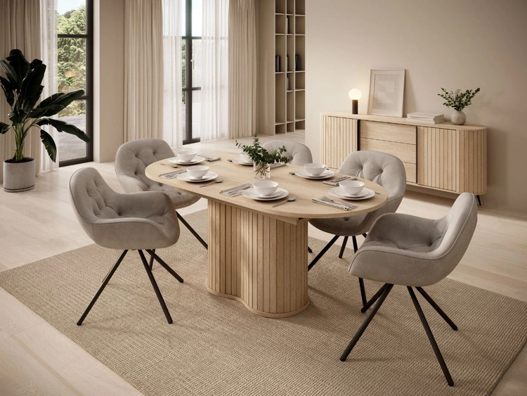 Owalny stół rozkładany 220 cm Passione dąb cremona