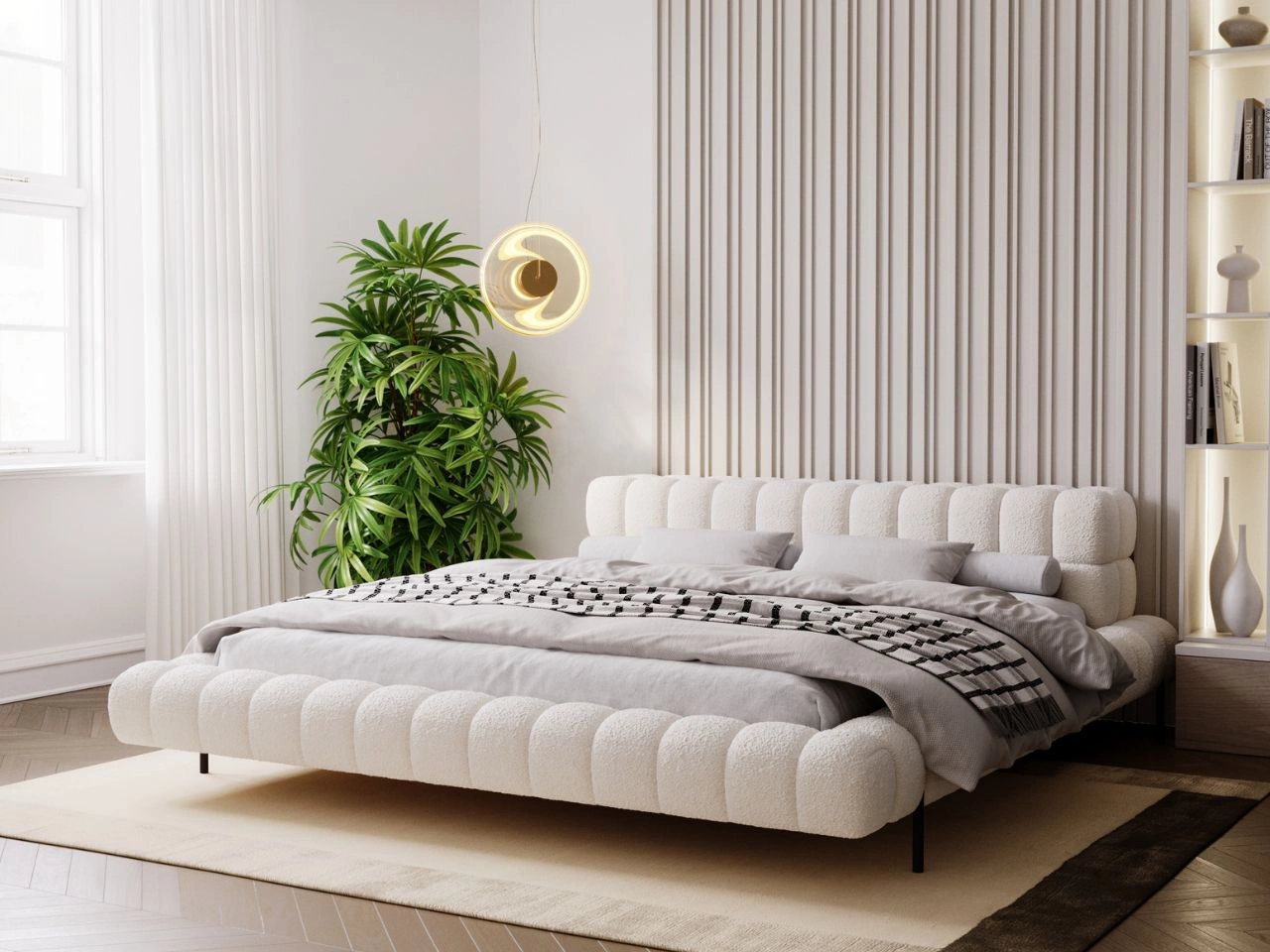 Łóżko tapicerowane ze stelażem 120x200 Imagine Beżowe