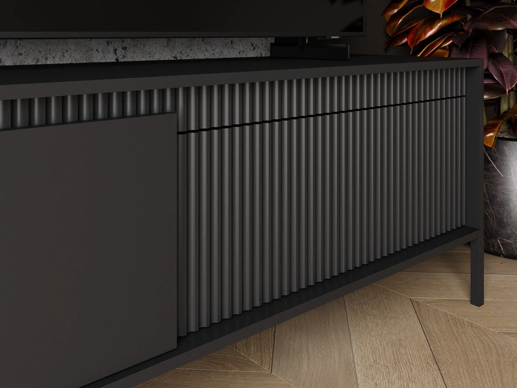 Szafka pod telewizor z drzwiczkami 153 cm Sorano Czarna