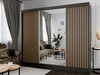 Szafa przesuwna z lustrem i lamelami 250 cm Loreto Czarna