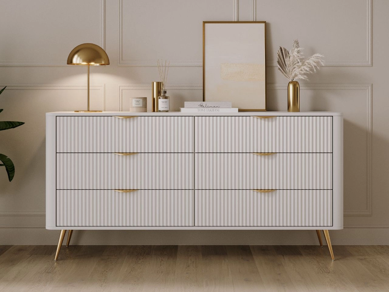 Komoda z 6 szufladami Latina Biała