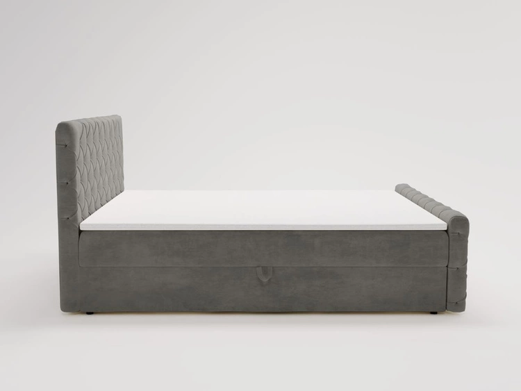 Łóżko kontynentalne z pojemnikiem na pościel 180x200 Lunaris Ciemnoszare