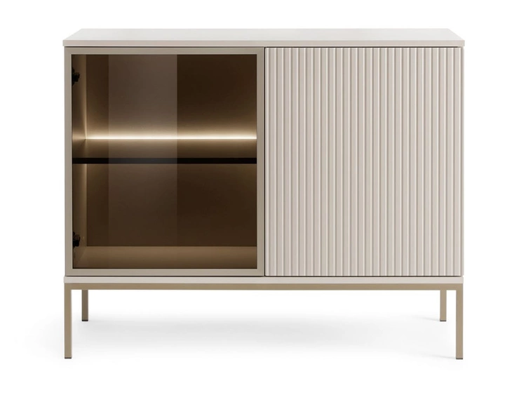 Komoda z drzwiami i oświetleniem LED Deo Kaszmirowa