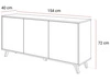 Trzydrzwiowa komoda 154 cm w stylu glamour na kaszmirowych nogach Vivance kaszmir połysk