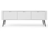 Szafka pod telewizor z drzwiczkami na czarnych nogach Viva Biała